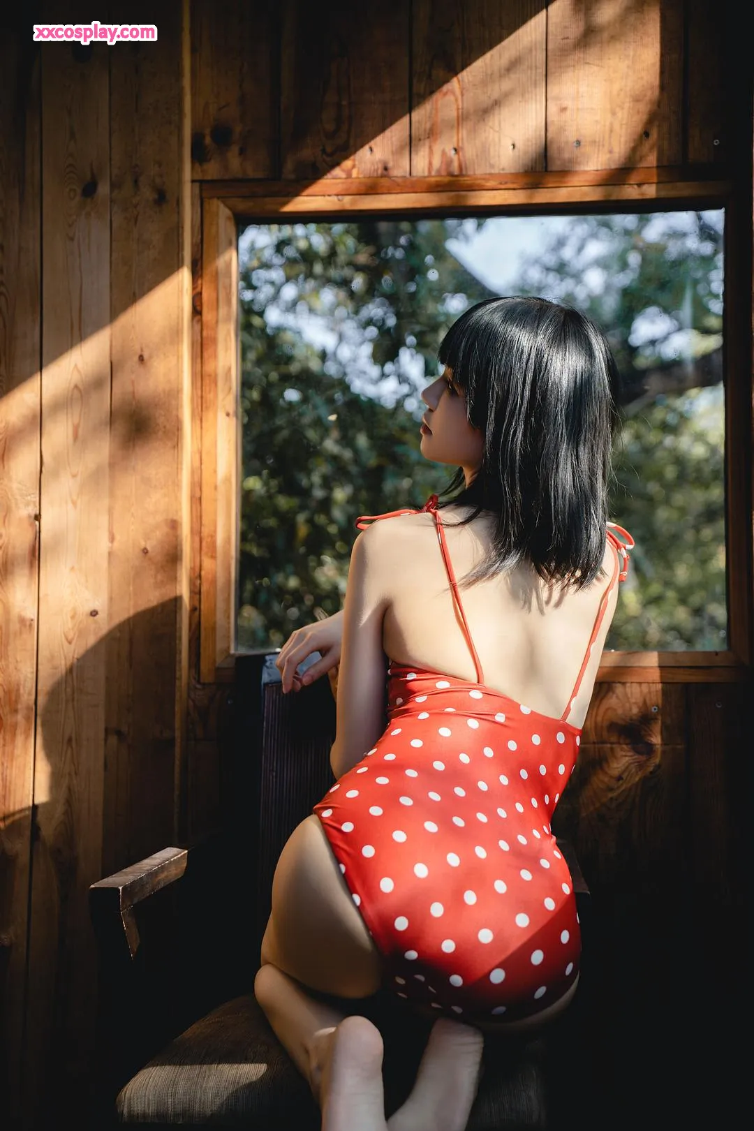 영타오묘 - 빨간 폴카닷 수영복